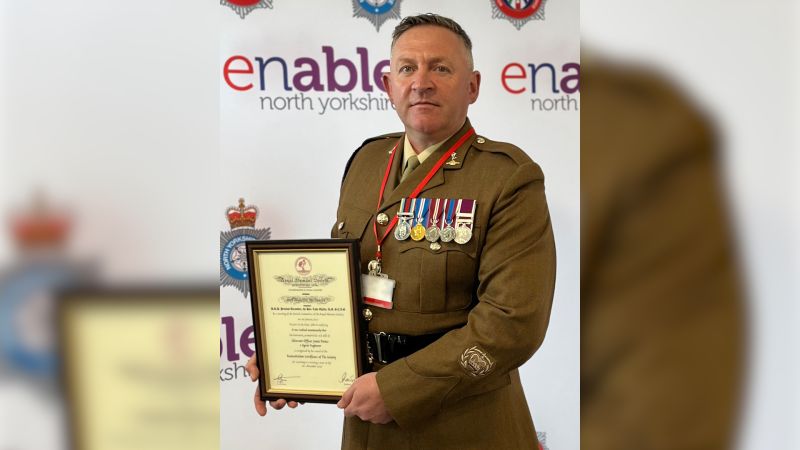 Royal Signals soldier wins award for saving footballer's life