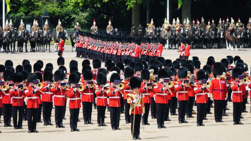 Coldstream Guards rehearse Trooping the Colour in 375th anniversary year