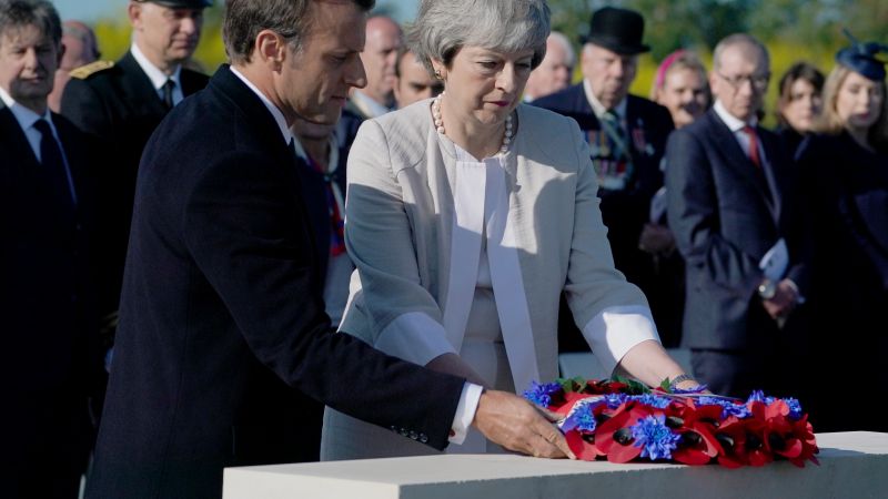 May And Macron Mark D-Day 75th Anniversary In France