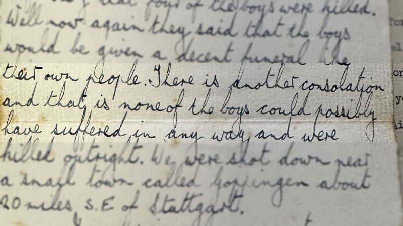 'None of the boys... suffered': The WW2 letter written to comfort a ...
