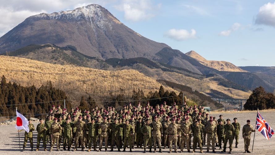 The closing ceremony after working together during Exercise Vigilant Isle in Japan (Picture: MOD)