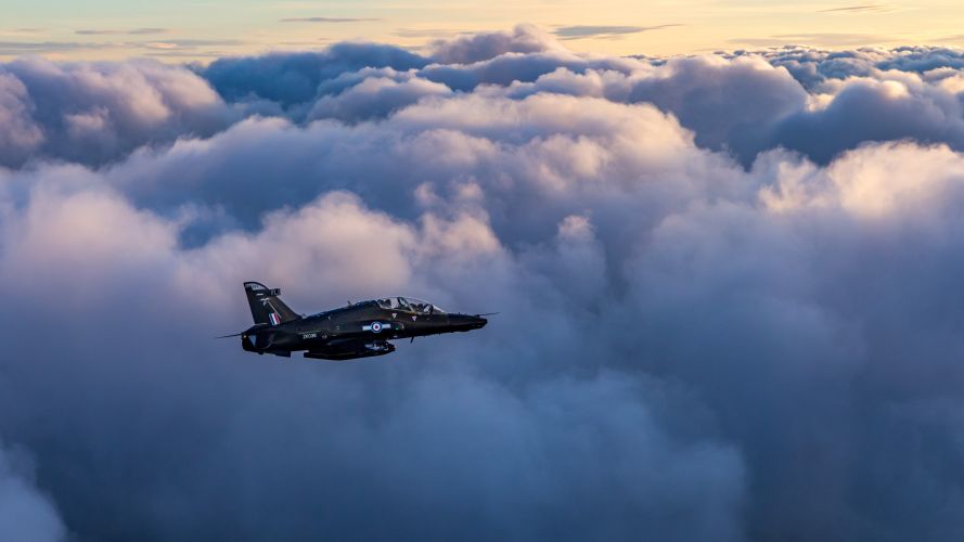 'Head in the Clouds'-AS1 Muir. A Hawk T2 aircraft, on a training sortie 20012022 CREDIT MOD Crown Copyright