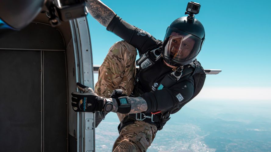 Sgt Neil Flanagan, parachutist from the Parachute Test Team, is 'Just Hanging' in this shot from the RAF photographic competition 2021 (Picture: MOD). 'Just Hanging' Sgt Neil Flanagan, Parachutist from Parachute Test Team RAF photographic comp 2021 09012021 Credit MOD.jpg
