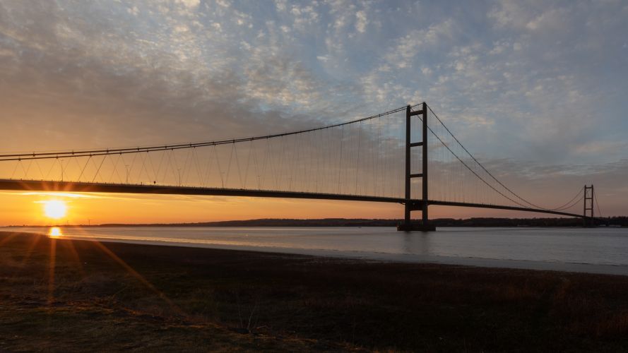 First place The Mallett Student Trophy category: 'Sunset Bridge' by SAC Amelia Turnbull of The Humber Bridge at sunset April 2021