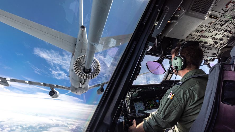 'The Rock Show' - Cpl Drummee. RAF Atlas C.1 A400M and Voyager perform air to air refuelling training 26072022 CREDIT MOD Crown Copyright