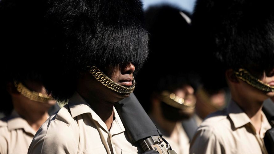 The rehearsal took place at Army Training Centre (ATC) Pirbright, which is about 30 miles west of London, close to the towns of Aldershot and Guildford