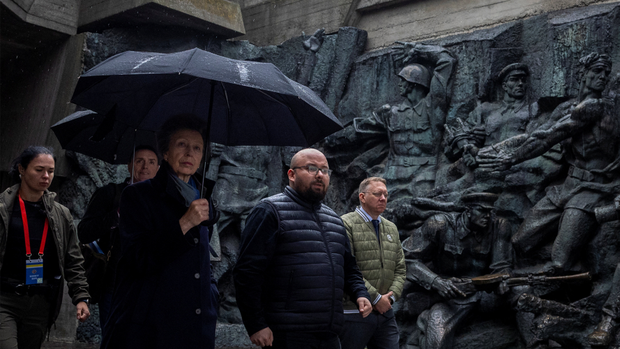 01102025 The Princess Royal visits a Second World War memorial at the Second World War Memorial Complex in Kyiv CRED PA