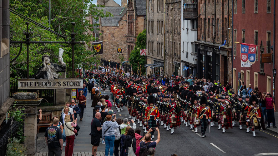 The Royal Regiment of Scotland marches through the capital with its battalion guards, colours and Pipes and Drums (Picture: British Army) The Royal Regiment of Scotland marches through the capital with its battalion guards, colours and Pipes and Drums