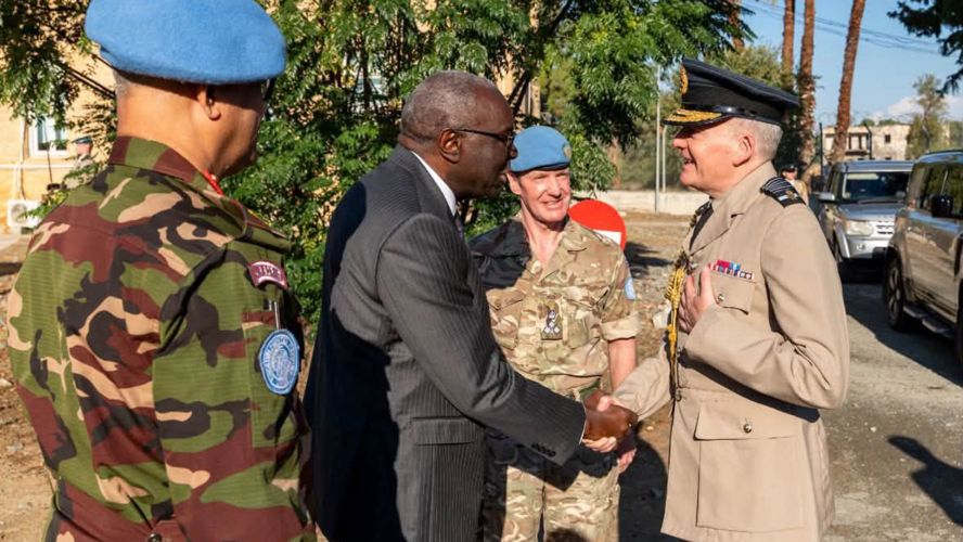 Air Chief Marshal Sir Rich Knighton joined international military officials from the United States, France, and Egypt for an Independence Day parade in Nicosia (Picture: UNFICYP) Air Chief Marshal Sir Rich Knighton joined international military officials from the United States, France, and Egypt for an Independence Day parade in Nicosia (Picture: UNFICYP)
