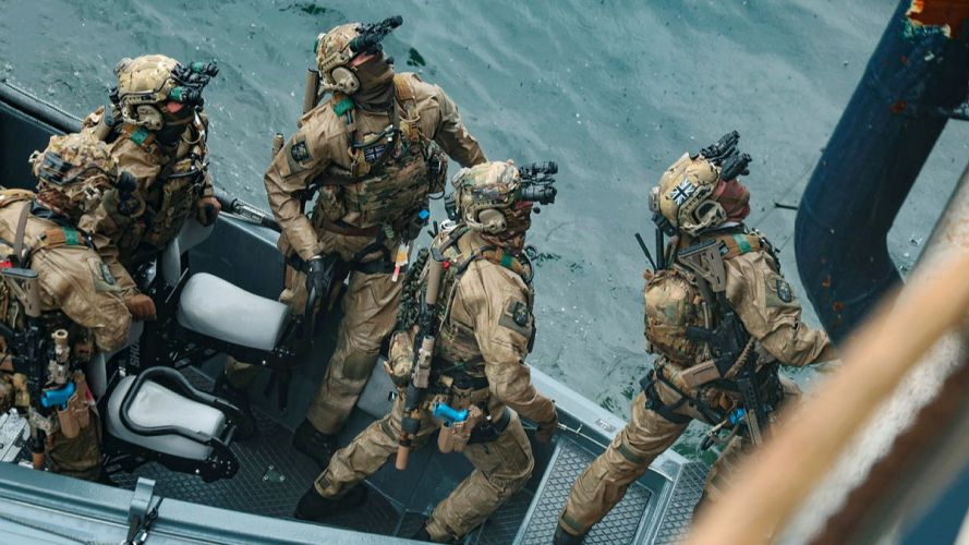 Alongside Danish and Faeoese forces, the commandos practised maritime interdiction operations drills Alongside Danish and Faeoese forces, the commandos practised maritime interdiction operations drills