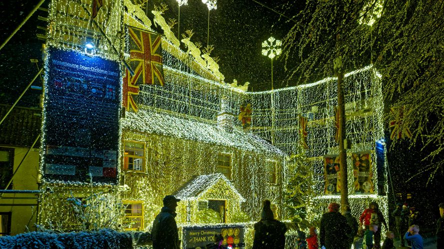 A front on view of the Christmas lights at the house (Picture: The Taxi Charity) A front on view of the Christmas lights at the house