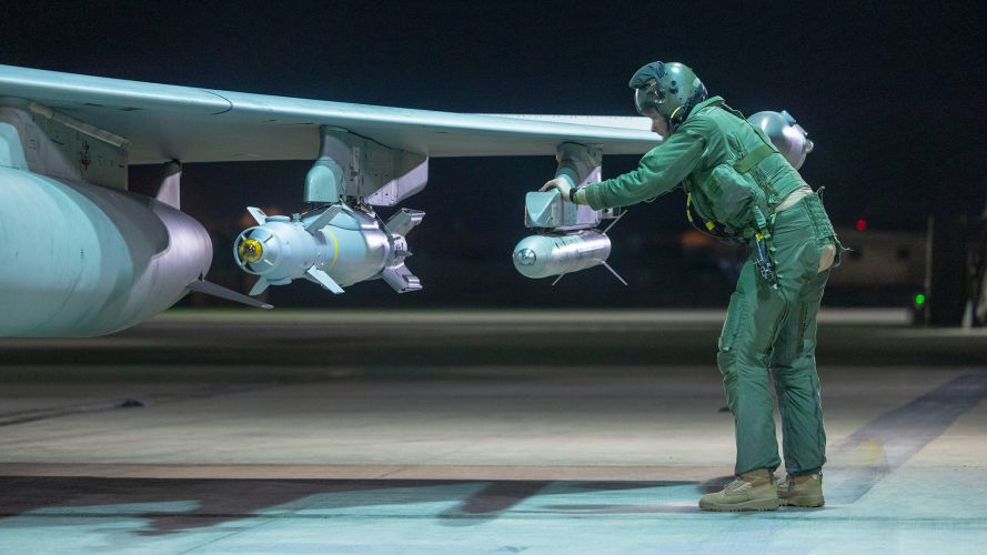 An RAF pilot carries out his checks on the aircraft (Picture: MOD) An RAF pilot carries out his checks on the aircraft (Picture: MOD)
