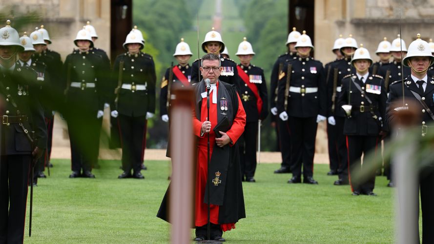 The Colours were blessed by the Chaplain of the Fleet, The Reverend Doctor Mark Davidson, assisted by chaplains from the four Commando units present at the ceremony (Picture: MOD)