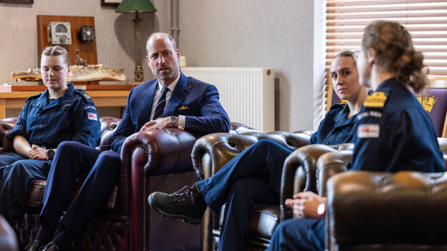Prince William met women serving in the Submarine Service during the visit CREDIT MOD