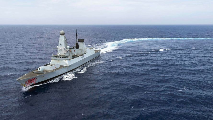 HMS Dragon practises evading missiles in Eastern Med