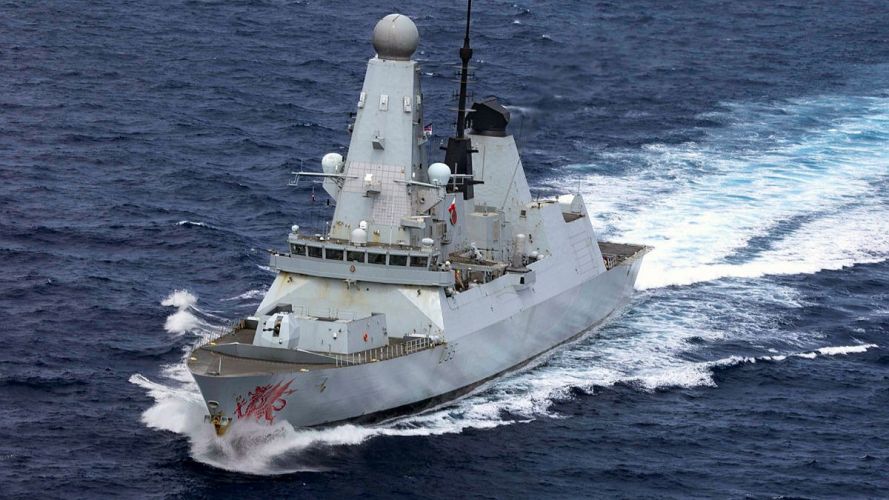 HMS Dragon practises evading missiles in Eastern Med