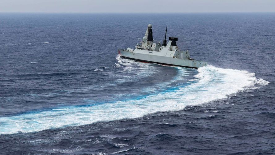 HMS Dragon practises evading missiles in Eastern Med