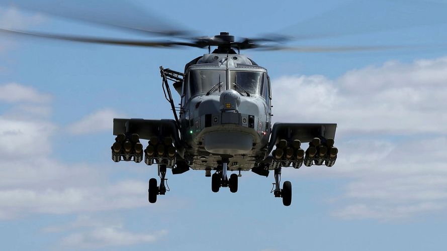 A specially modified Wildcat maritime strike helicopter worked with aircrew, drone operators and tech experts (Picture: Royal Navy) A specially modified Wildcat maritime strike helicopter worked with aircrew, drone operators and tech experts (Picture: Royal Navy)