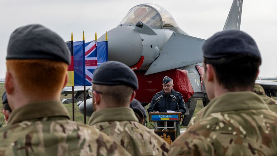 The RAF took over the air policing mission on Op Biloxi from the German air force, which also operates the Eurofighter Typhoon