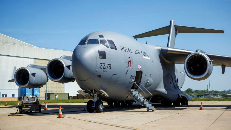 The C-17 Globemaster, this one operated by 99 Squadron, is the RAF's long-range strategic heavy-lift transport aircraft The C-17 Globemaster, this one operated by 99 Squadron, is the RAF's long-range strategic heavy-lift transport aircraft