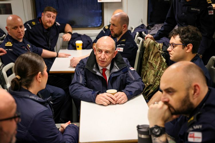 He took the opportunity to speak with sailors who had just completed their months-long deployment