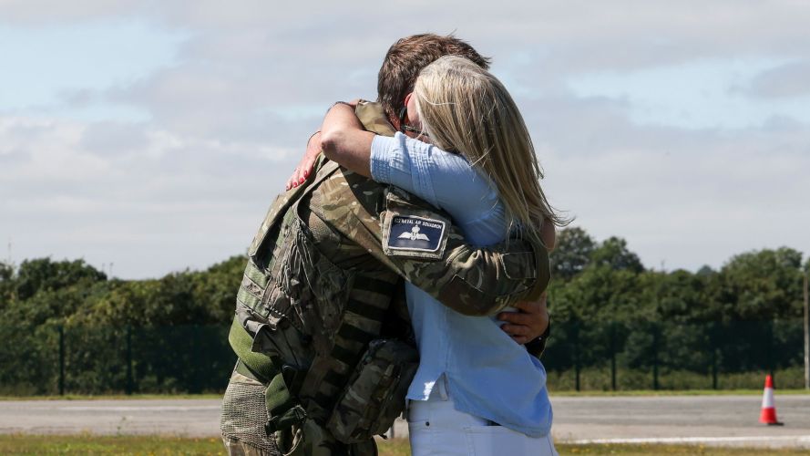 Emotional reunions for Royal Navy personnel home after four months of air defence mission of Cyprus (Picture: MOD) Emotional reunions for Royal Navy personnel home after four months of air defence mission of Cyprus (Picture: MOD)