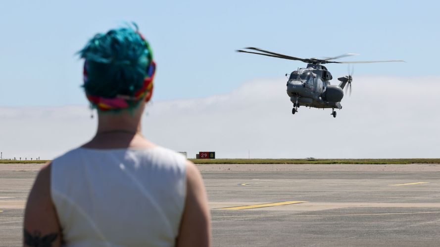 The families of the detachment from 820 Naval Air Squadron waited patiently for their loved ones to return (Picture: MOD) The families of the detachment from 820 Naval Air Squadron waited patiently for their loved ones to return (Picture: MOD)