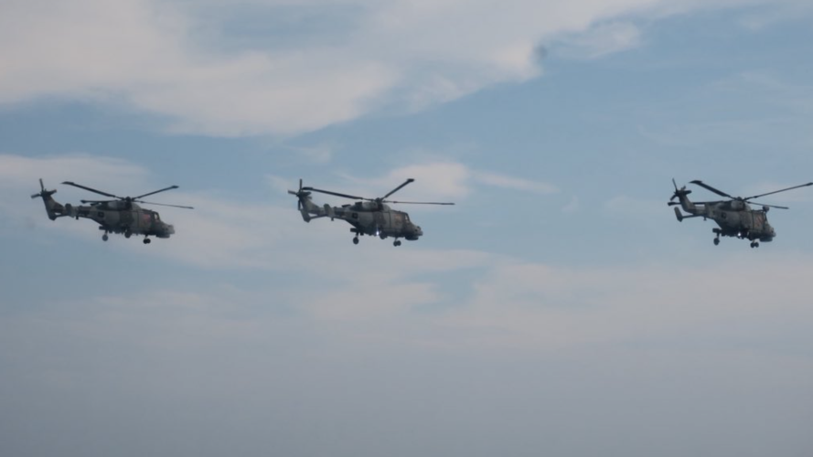 'Chaos' leads the helicopter formation 