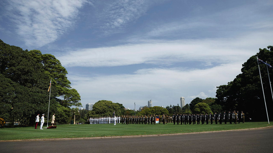 Princess Anne is received on parade during her formal welcome to Government House in Sydney (Picture: Australian Defence Force)