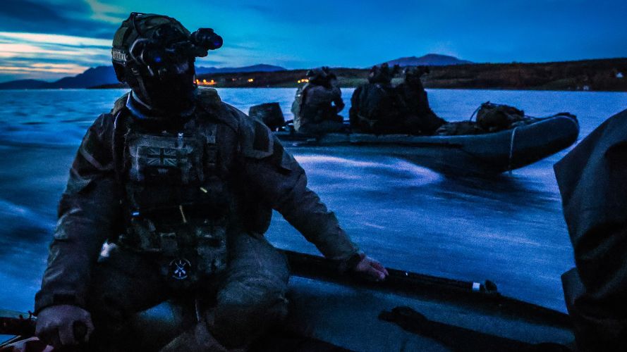 A Royal Marine takes part in a night raid during the exercise in northern Norway (Picture: MOD) A Royal Marine takes part in a night raid during the exercise in northern Norway
