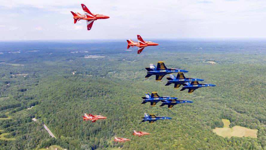 Like the Red Arrows, the Blue Angels have been thrilling audiences for decades, with their first  display taking place in 1946