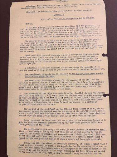 The original Second World War-era bound volumes of the Naval Meteorological Branch Periodical Letters show the daily weather evaluations in the lead up to D-Day (Picture: MOD)