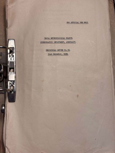 Other reports included in the original official files and later lever-arch binders are Naval Meteorological Branch Periodical Letters CREDIT MOD