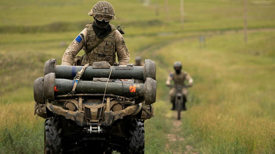 The paras make good use of quad bikes to transport their Javelin and NLAW missile systems, while the e-bikes let the soldiers move forward quietly into recce positions