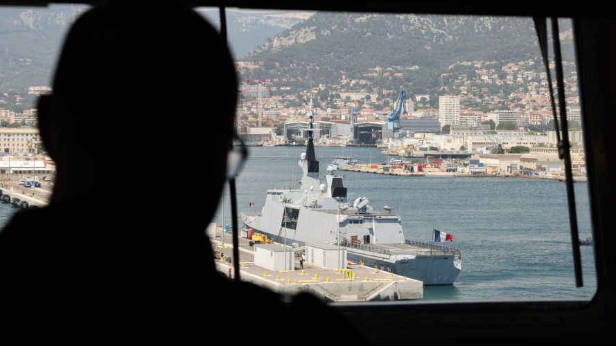 Previously, RFA Lyme Bay sailed from Toulon, France, after embarking the French Navy, their equipment and MMCMS (Maritime Mine Counter Measure System) Sirius (Picture: Royal Navy) Previously, RFA Lyme Bay sailed from Toulon, France after embarking the French Navy, their equipment and MMCMS (Maritime Mine Counter Measure System) Sirius
