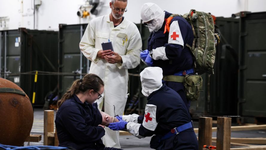 It also enabled the medical team to conduct additional casualty training (Picture: Royal Navy) It also enabled the medical team to conduct additional casualty training