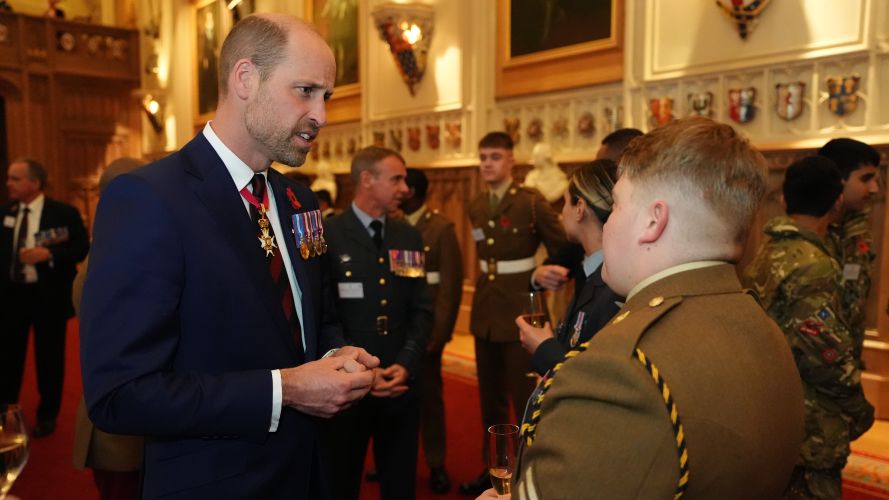 Prince of Wales at a reception for veterans who served in the Pacific during the Second World War, part of the commemorations marking the 80th anniversary of VJ Day, at Windsor Castle