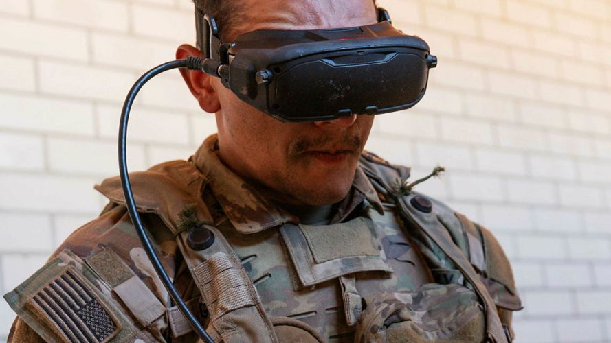 This US soldier attempts to locate the British troops in the field as he operates a first person view attack drone from the comfort of a building