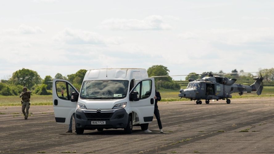 They practised how to stop, intercept, and seize a hostile vehicle - in this case, a white van