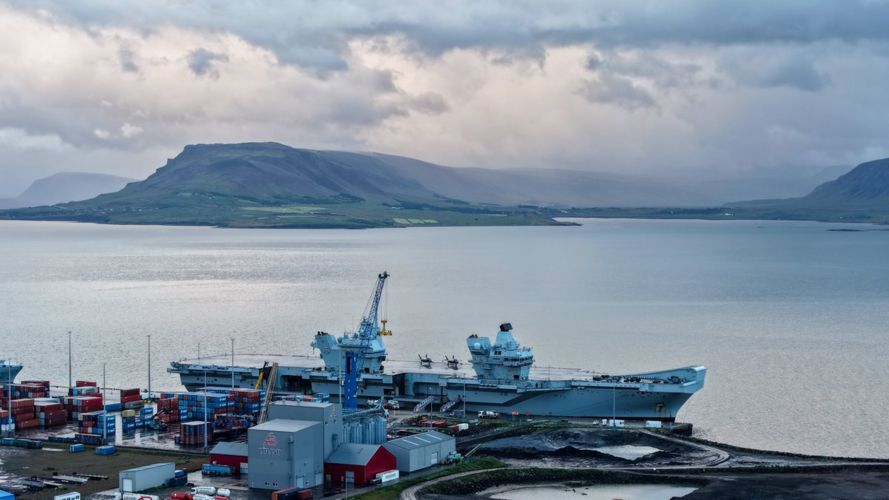 The 65,000-tonne aircraft carrier surrounded by shipping containers (Picture: HMS Prince of Wales X) The 65,000-tonne aircraft carrier surrounded by shipping containers (Picture: HMS Prince of Wales X)