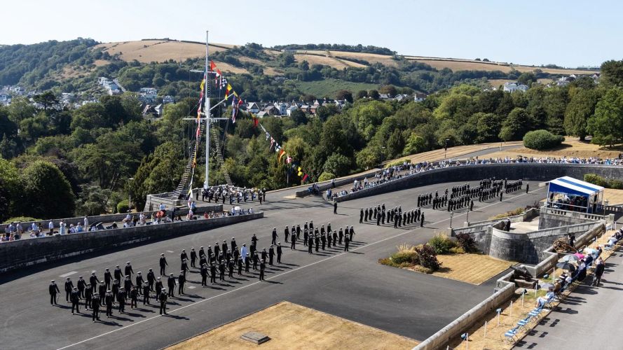 The passing out officers, BRNC personnel and more junior officer cadets on the parade ground (Picture: Royal Navy) The passing out officers, BRNC personnel and more junior officer cadets on the parade ground (Picture: Royal Navy)