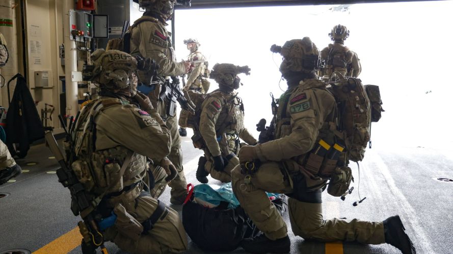 The team also took part in casualty evacuation drills The team also took part in casualty evacuation drills