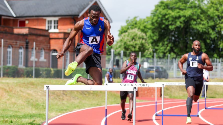 Private Nurudeen Ninfa jumping over hurdles while representing the Adjutant General Corps (Picture: Alligin Photography) Private Nurudeen Ninfa jumping over hurdles while representing the Adjutant General Corps (Picture: Alligin Photography)