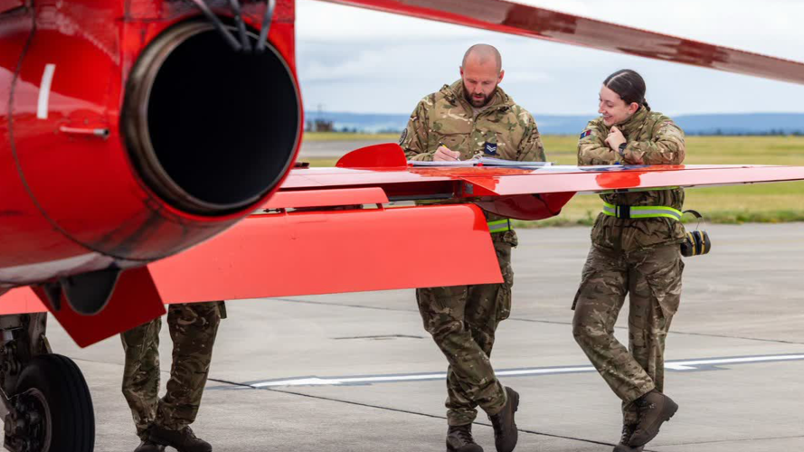 The Red Arrows landed at RAF Lossiemouth on Sunday after crossing from Iceland (Picture: Red Arrows) The Red Arrows landed at RAF Lossiemouth on Sunday after crossing from Iceland