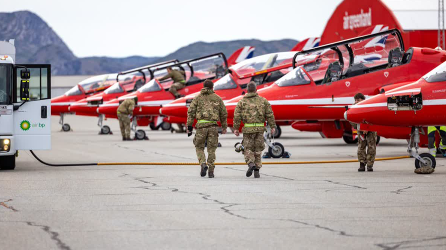 The Red Arrows were delayed for more than two weeks by poor weather conditions (Picture: Red Arrows) The Red Arrows were delayed for more than two weeks by poor weather