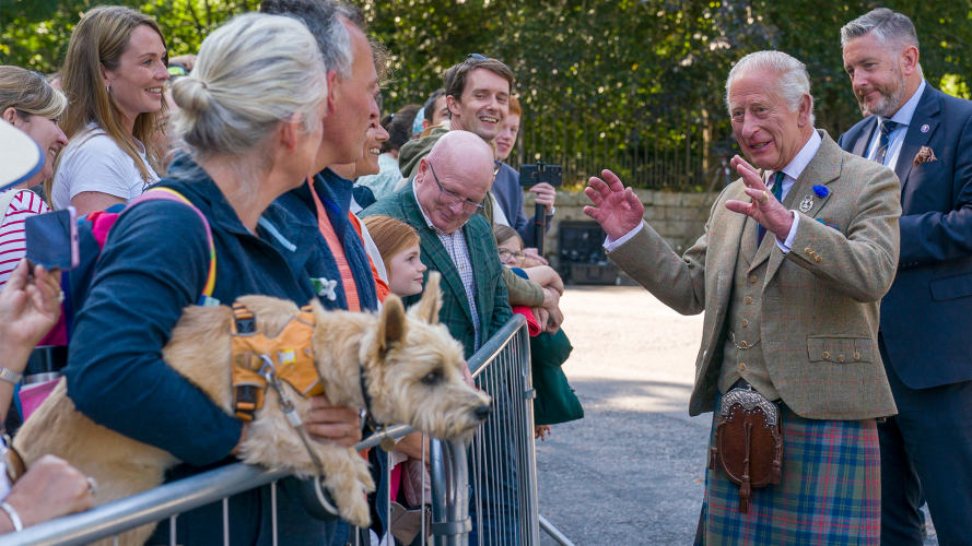 King Charles III meets members of the public at the start of his summer residence in Balmoral 