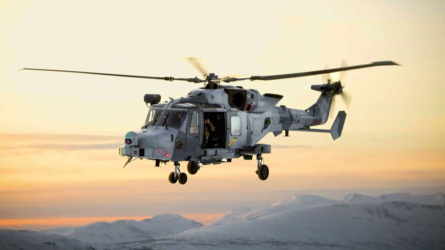 Wildcat ZZ524 takes flight after being delivered to Norway, during which aircrew and engineers alike will learn to navigate and survive in the extremely cold weather conditions