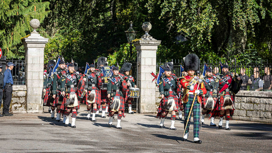 The Pipes and Drums of 2 SCOTS at Balmoral