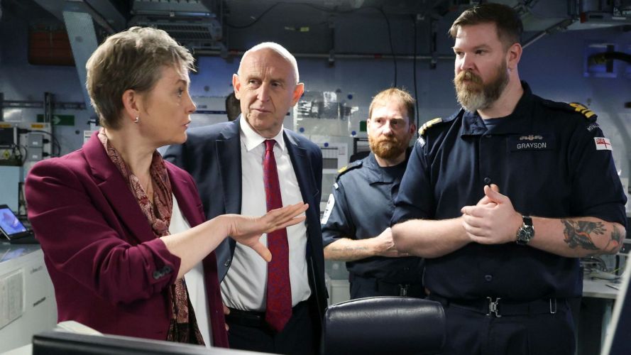 The visit included briefings on Operation Highmast, discussions with the command staff, as well as tours of HMS Prince of Wales to meet personnel (Picture: MOD) The visit included briefings on Operational Highmast, discussions with the Command Staff as well as tours of HMS Prince of Wales to meet personnel