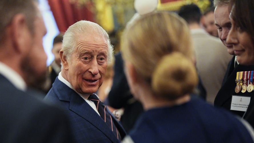 King Charles during a reception at St James's Palace in London, to celebrate the return of HMS Prince of Wales from an eight-month deployment with the Carrier Strike Group (Picture: PA) King's reception for HMSPWLS